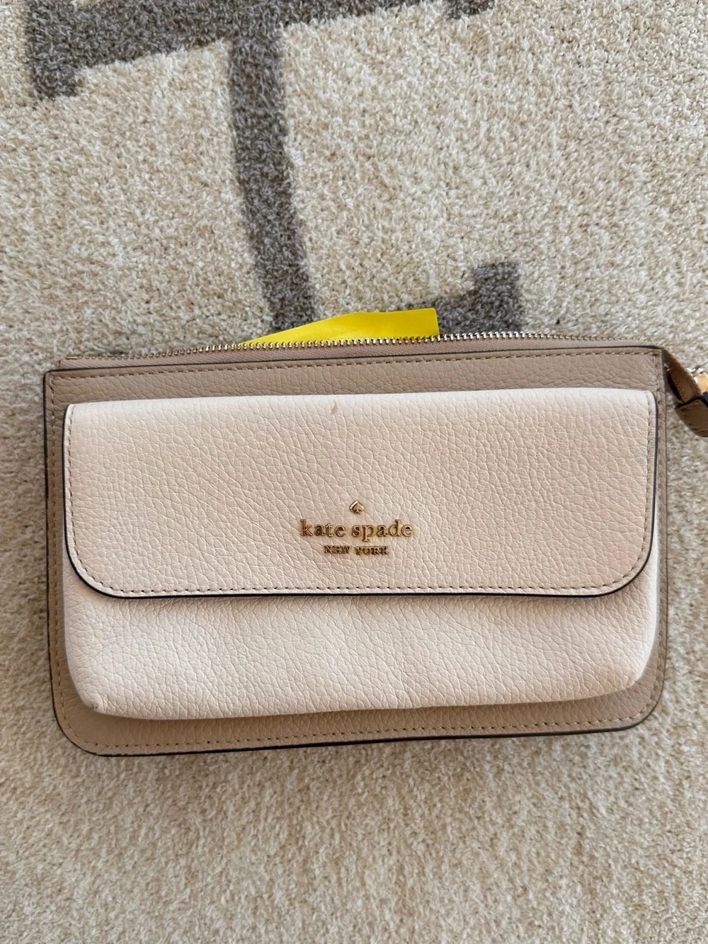 kate spade Beige, Cream Leila small flap crossbody bag